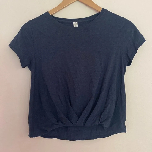 Lululemon sz 2 short sleeve short with gathered front blue - Picture 1 of 4